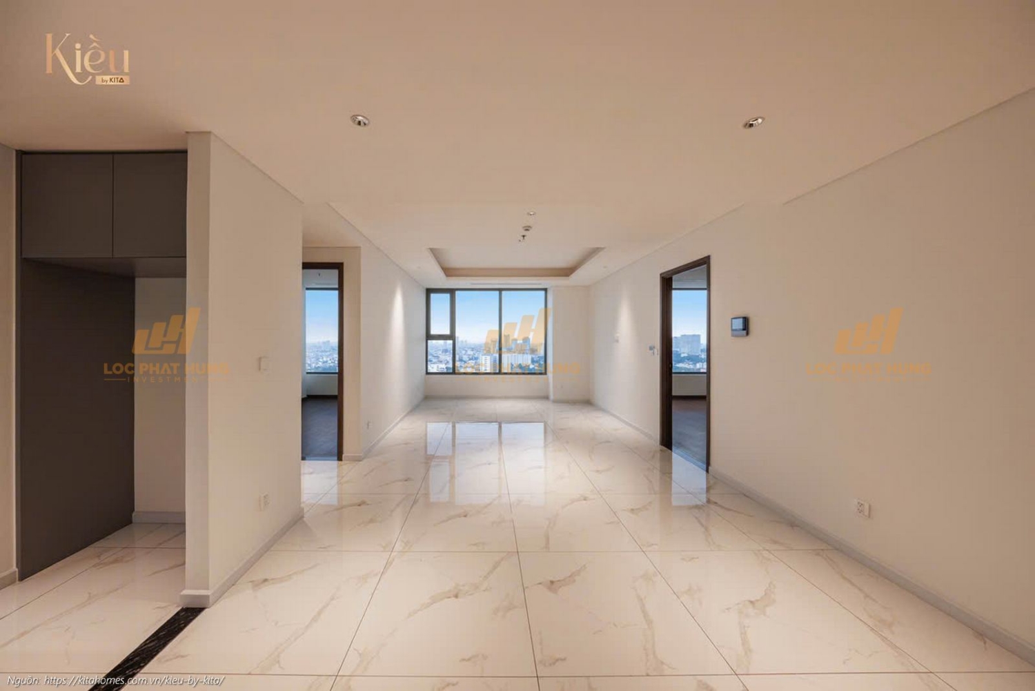 Ảnh thực tế căn hộ 23-05 diện tích 90m2 tại dự án Kiều By Kita, trung tâm Quận 5.