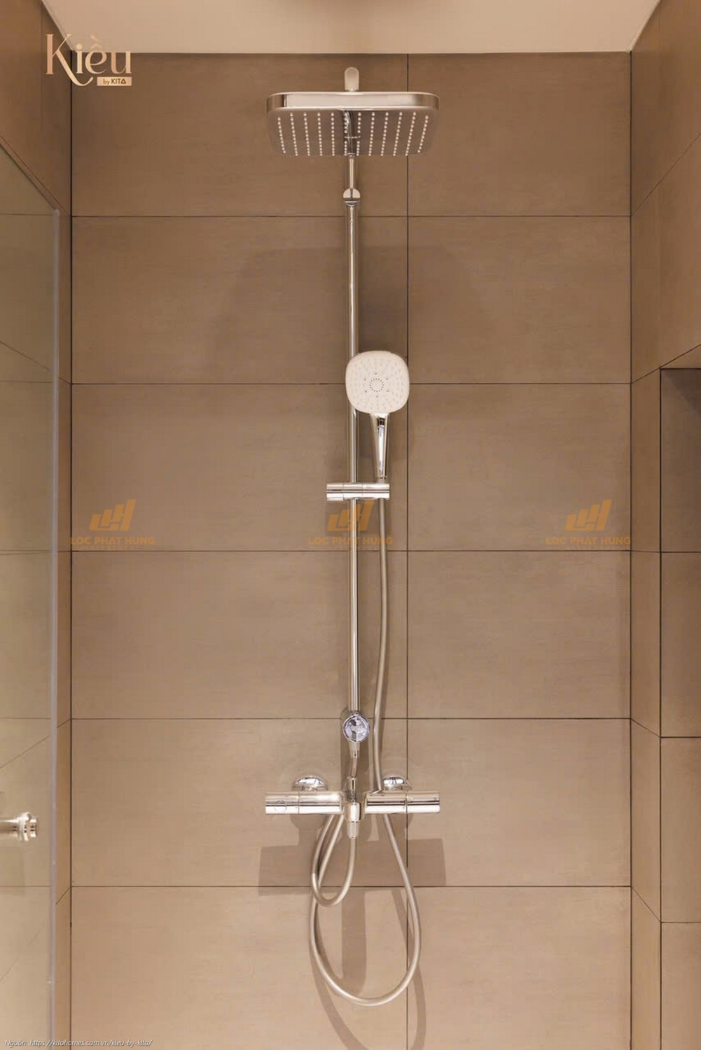 Bộ sen tắm cây cao cấp tại phòng tắm căn hộ Kiều By Kita