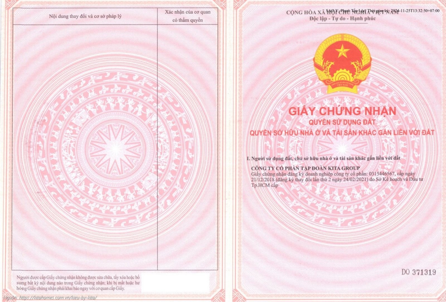 Sổ hồng căn hộ 1601 tại dự án Kiều By Kita