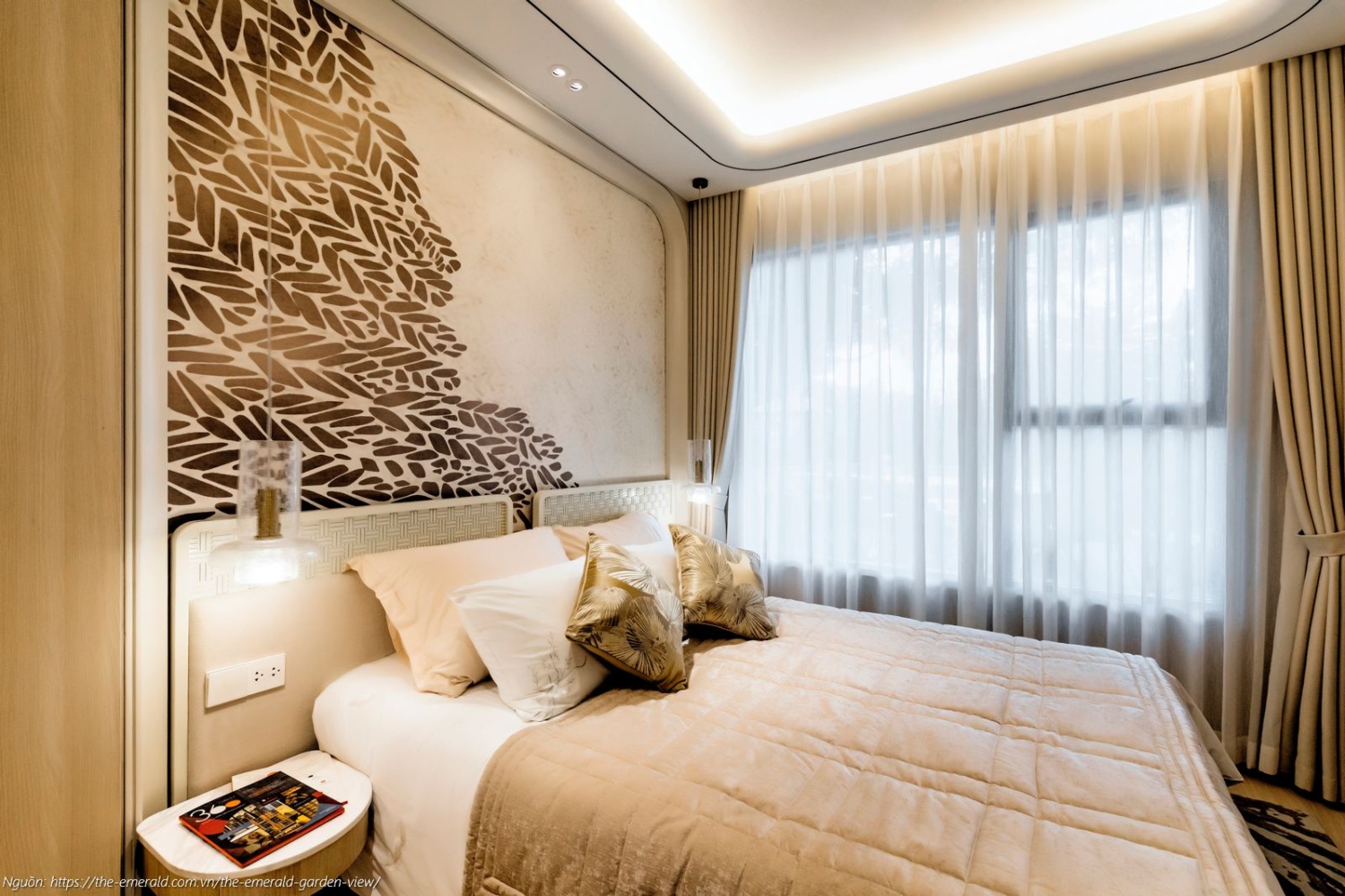 Nhà mẫu The Emerald Garden View: Phòng ngủ 2 căn hộ 2PN 64m2 thiết kế tối ưu ánh sáng và công năng