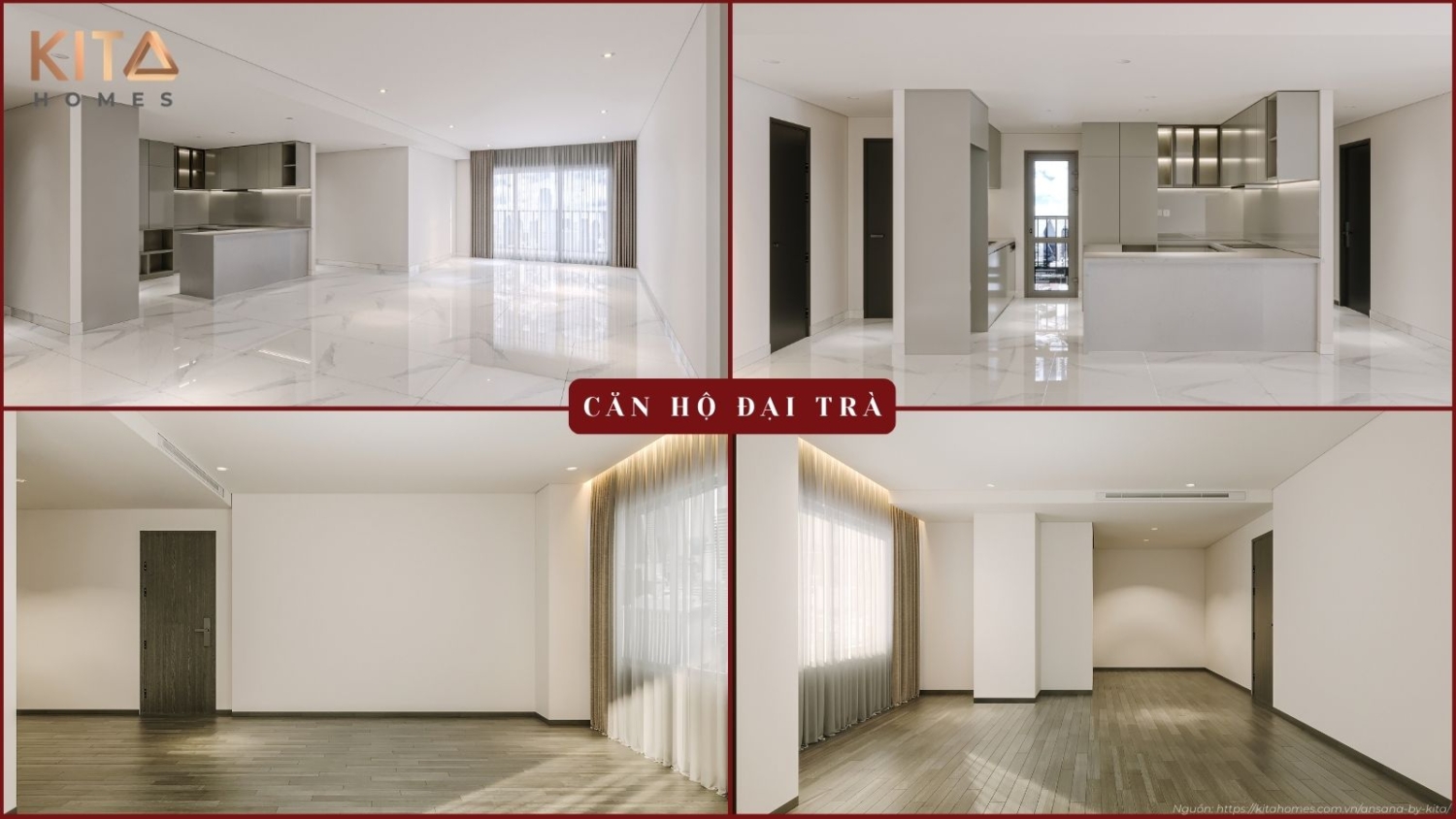 Hình ảnh thực tế không gian nội thất nhà mẫu căn hộ tiêu chuẩn (Standard) tại dự án Ansana by Kita.