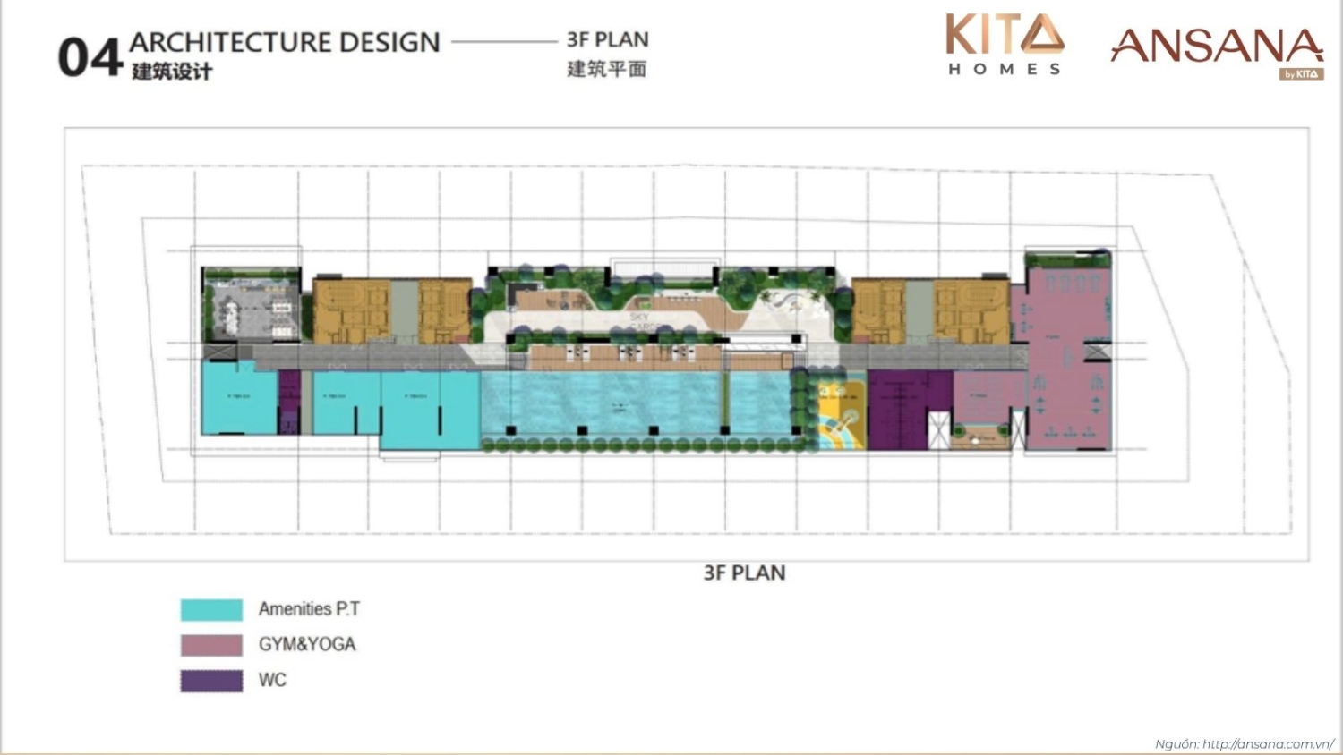 Sơ đồ Mặt Bằng Thiết Kế Không Gian Tầng 3 Ansana By Kita