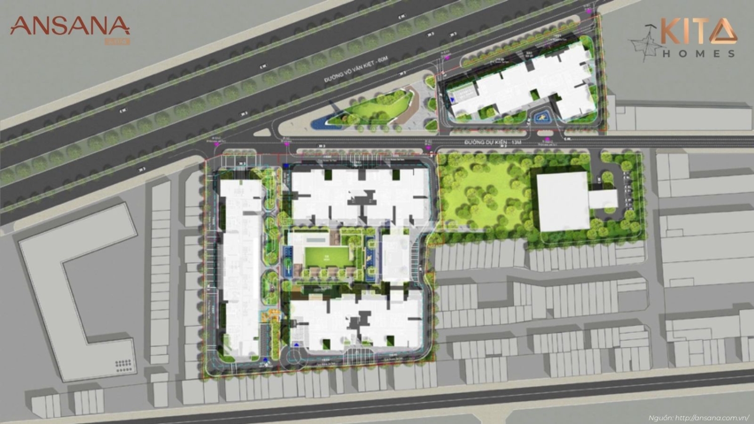 Sơ đồ Mặt Bằng Tổng Thể Toàn Khu Dự án Ansana By Kita