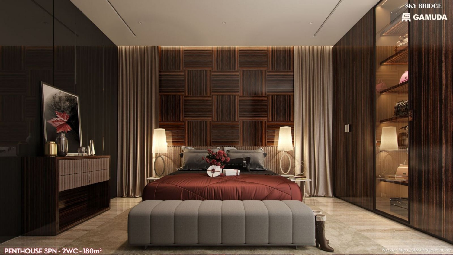 Penthouse Sky Bridge Gamuda Land Diện Tích 180m² (3pn 2wc).