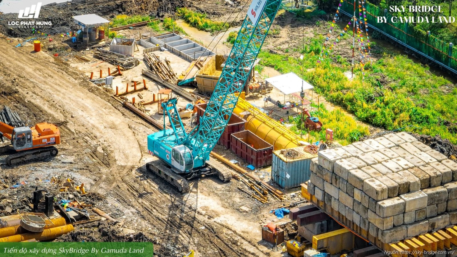 Hình ảnh thực tế cập nhật tiến độ xây dựng dự án căn hộ Sky Bridge Gamuda Land mới nhất