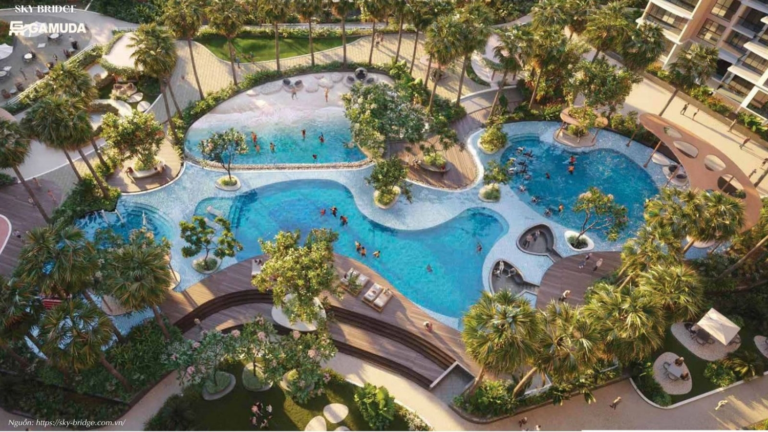 Tiện ích hồ bơi tại căn hộ SkyBridge gamuda Land