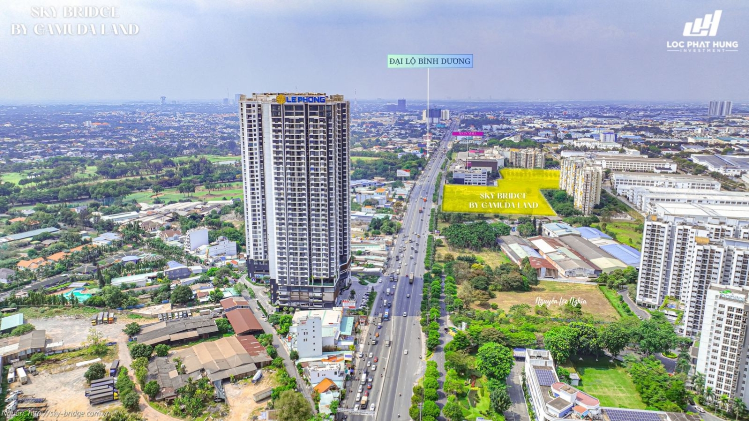 Vị trí dự án căn hộ Sky Bridge Mặt tiền Quốc Lộ 13, Thuận An, TPHCM liền kề Aeon Mall