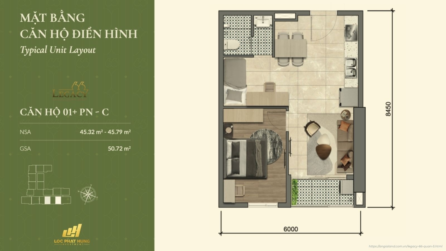 Layout căn hộ dự án Legacy 66