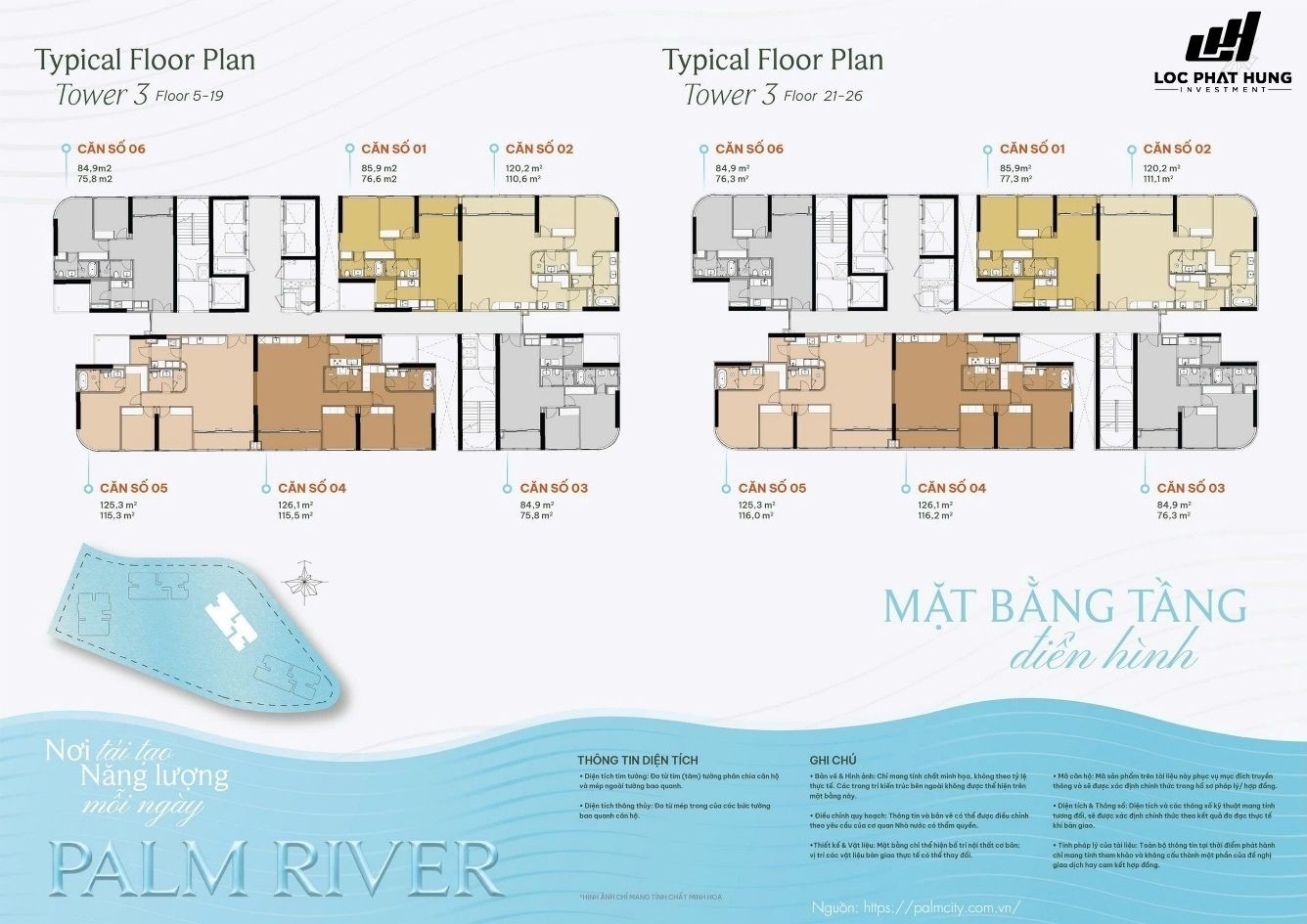 Mặt Bằng Tầng Chung Cư Palm River