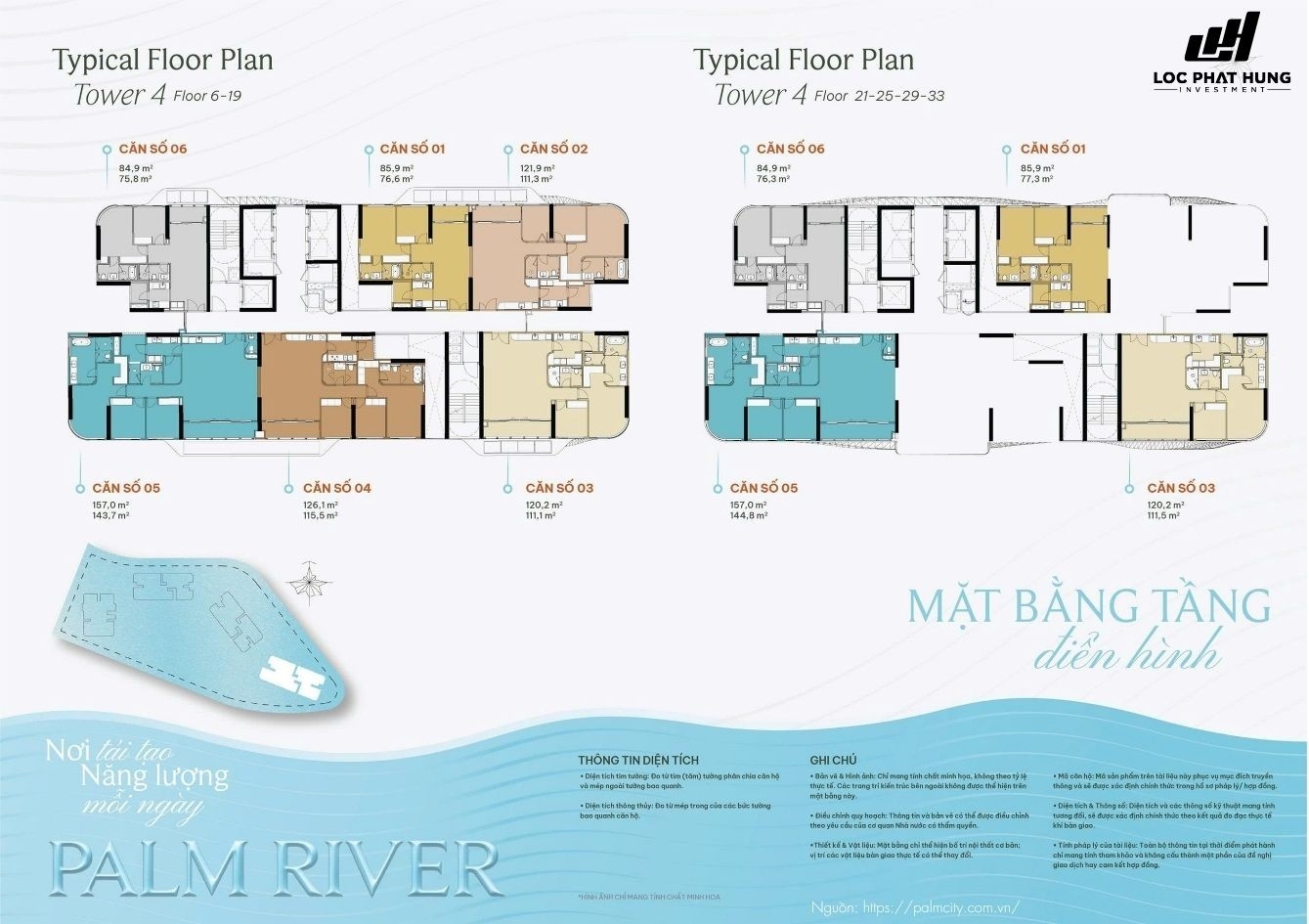 Mặt Bằng Tầng Chung Cư Palm River