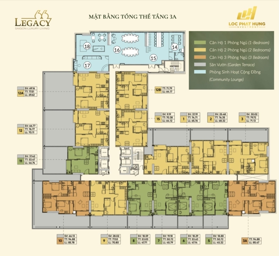 Mặt bằng tầng điển hình dự án Legacy 66