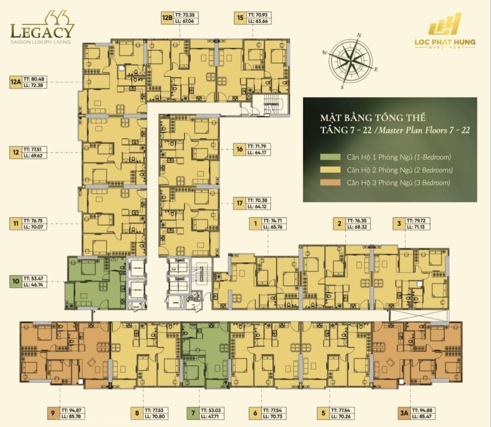Mặt bằng tầng điển hình dự án Legacy 66