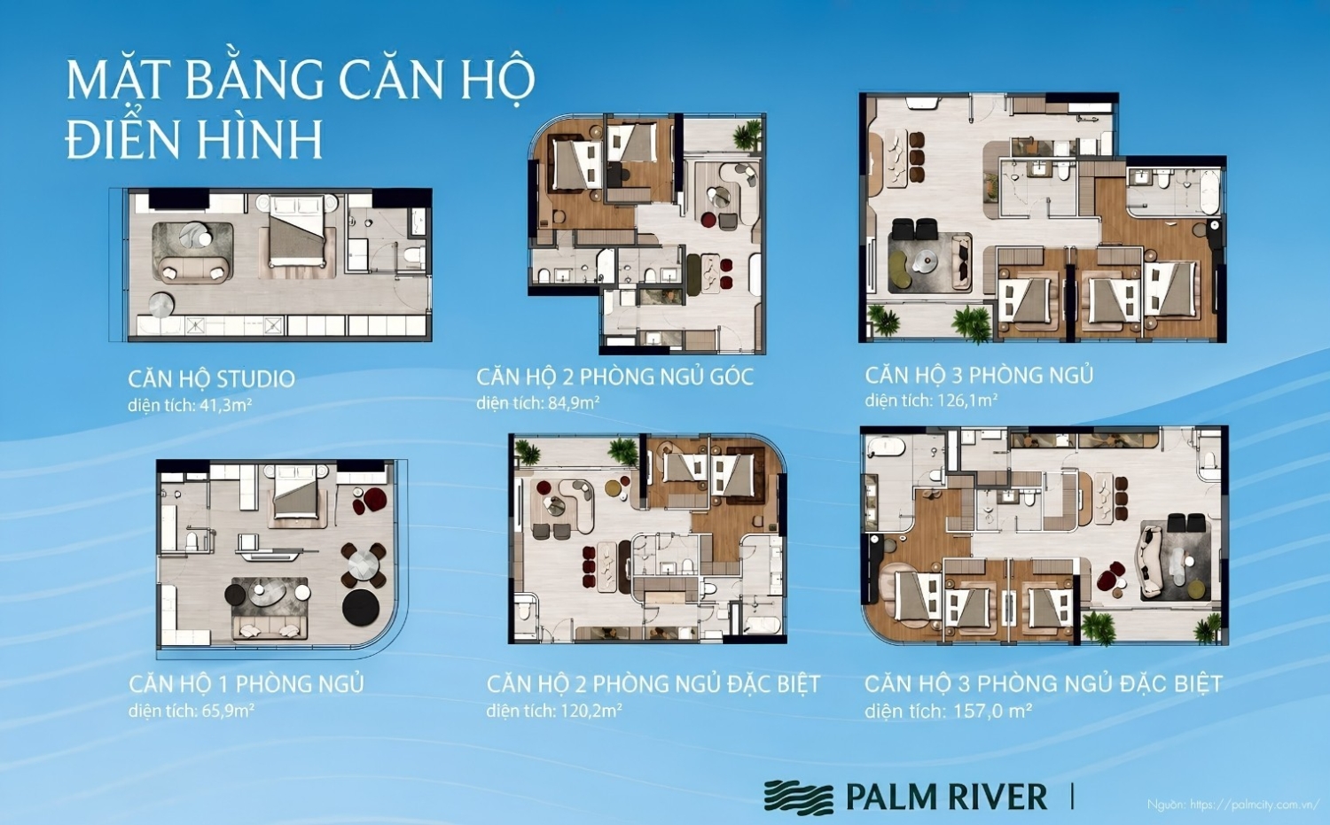 Mặt Bằng Tầng điển Hình Dự án Palm River