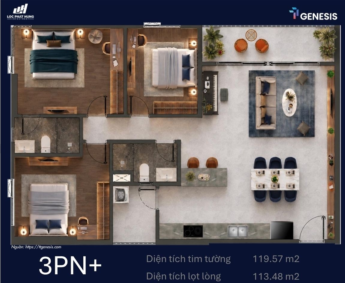 Thiết kế chi tiết layout căn hộ TT Genesis