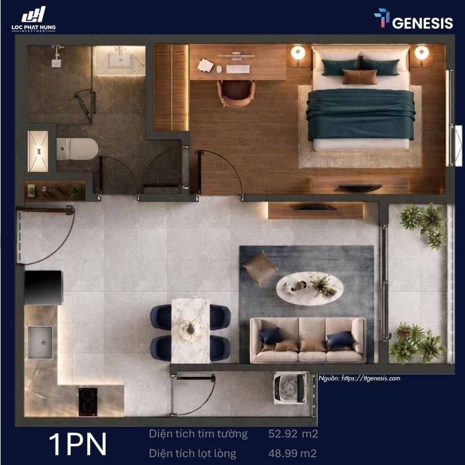 Thiết kế chi tiết layout căn hộ TT Genesis